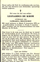 Leonardus de Krom- Catharina Molenschot